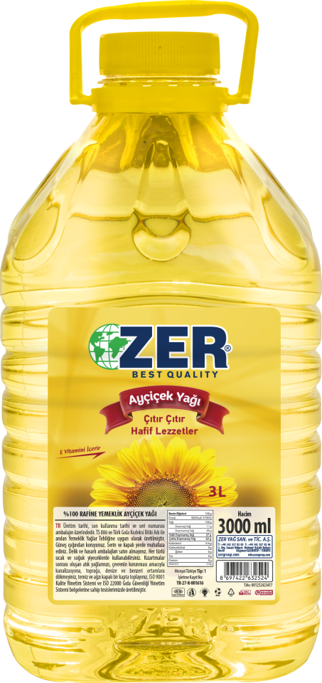 ZER PET DAMACANA AYÇİÇEK YAĞI 3 LT