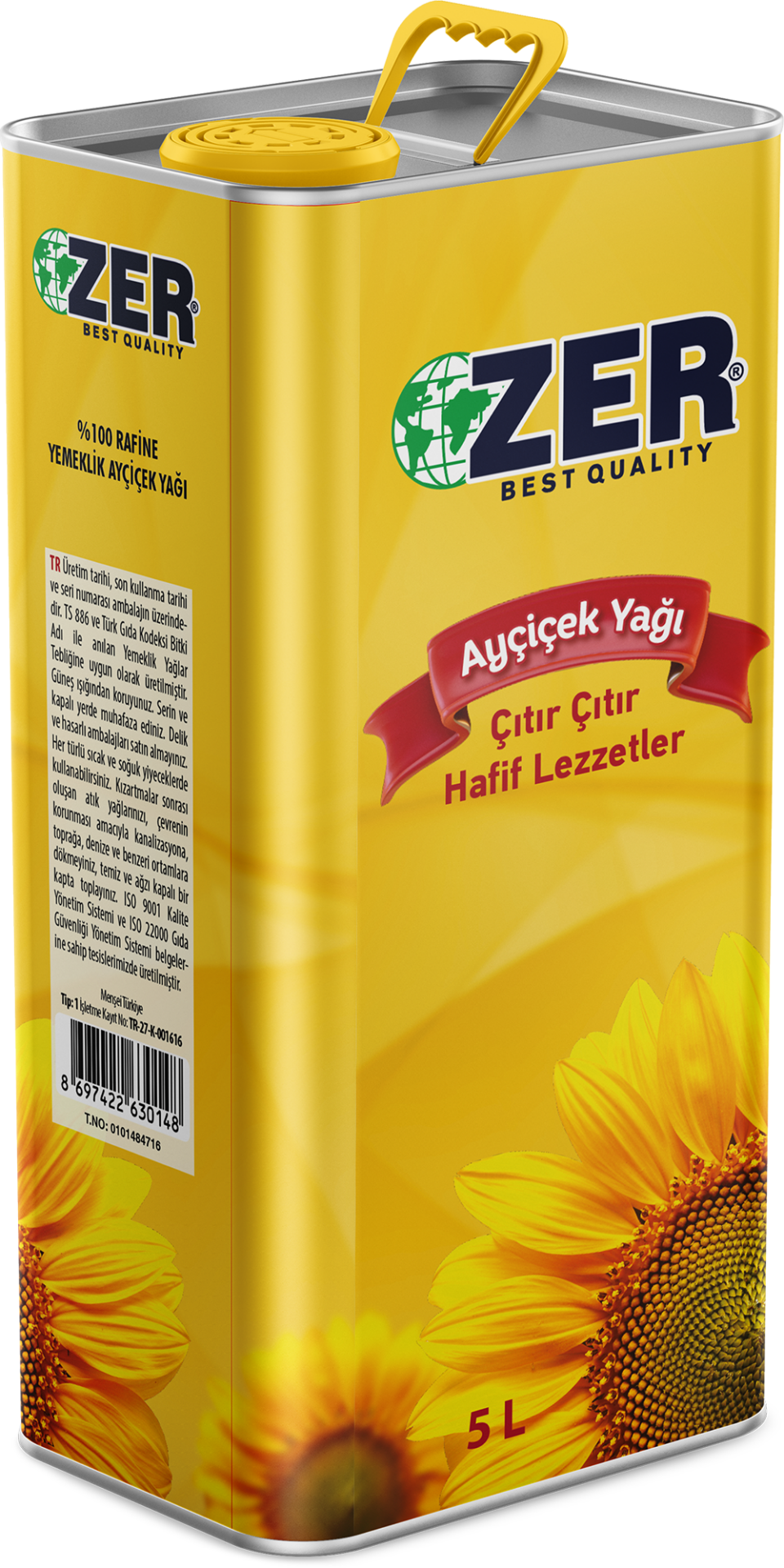 ZER TENEKE AYÇİÇEK YAĞI 5 LT